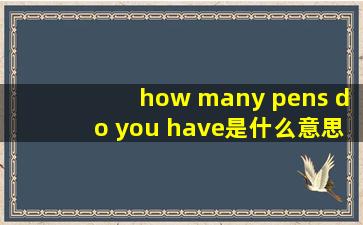 how many pens do you have是什么意思